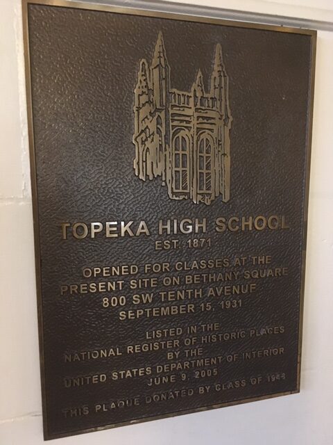 Bronze Plaque at Topeka High